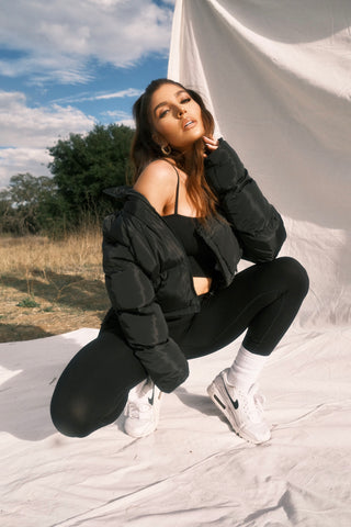 Cropped Puffer - Black